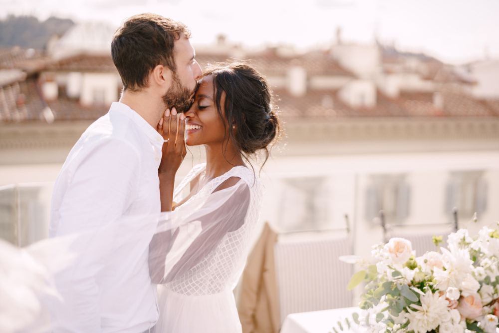 Newly married couple at their destination wedding in Montenegro